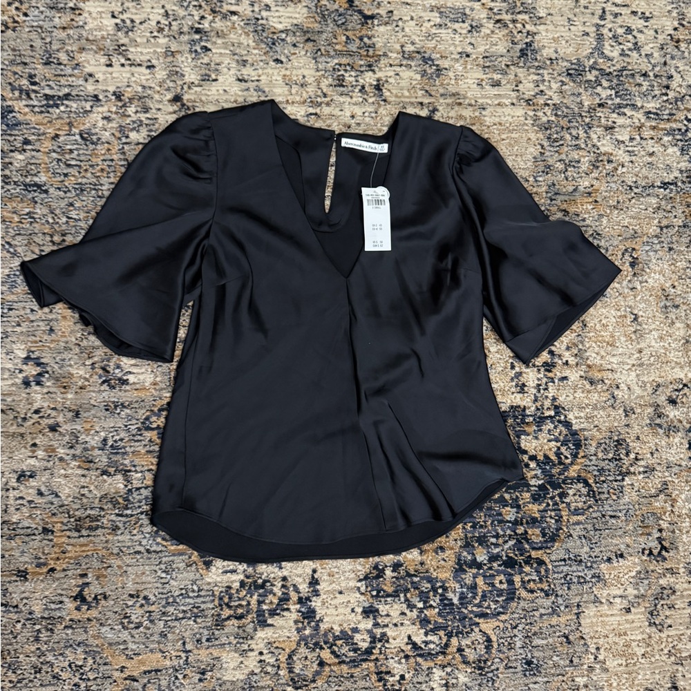 Abercrombie & Fitch Black Satin Blouse NWT Holiday NYE
